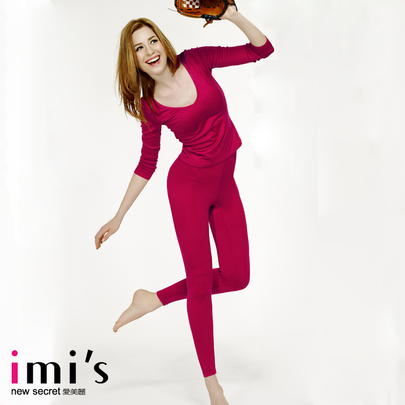 Autumn and winter imis amelie innerwear thermal low-waist trousers red im73681