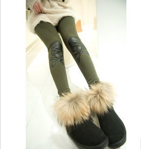 Autumn and winter leather legging 3 a16 skull