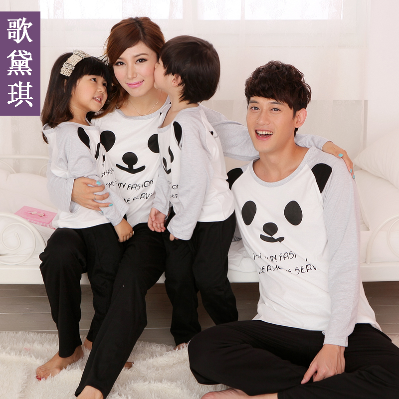 Autumn and winter long-sleeve family fashion sleepwear cartoon women's lounge set male