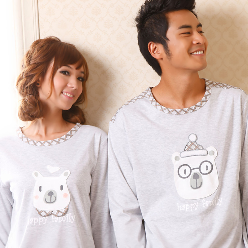 Autumn and winter long-sleeve sleepwear mons sleepwear spring and autumn lovers sleepwear bear long-sleeve lovers lounge