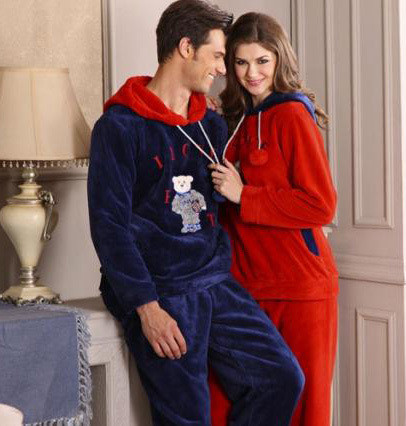 autumn and winter lovers sleepwear coral fleece soft z10798 z10988 male female