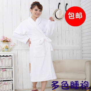 Autumn and winter lovers thickening coral fleece robe sleepwear bathrobes chromophous bathoses plus size lounge