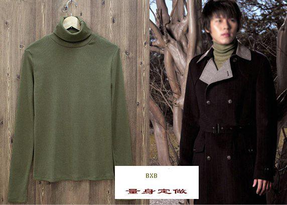 Autumn and winter male t-shirt long-sleeve tight polo-necked collar fashionable casual basic shirt thermal clothing