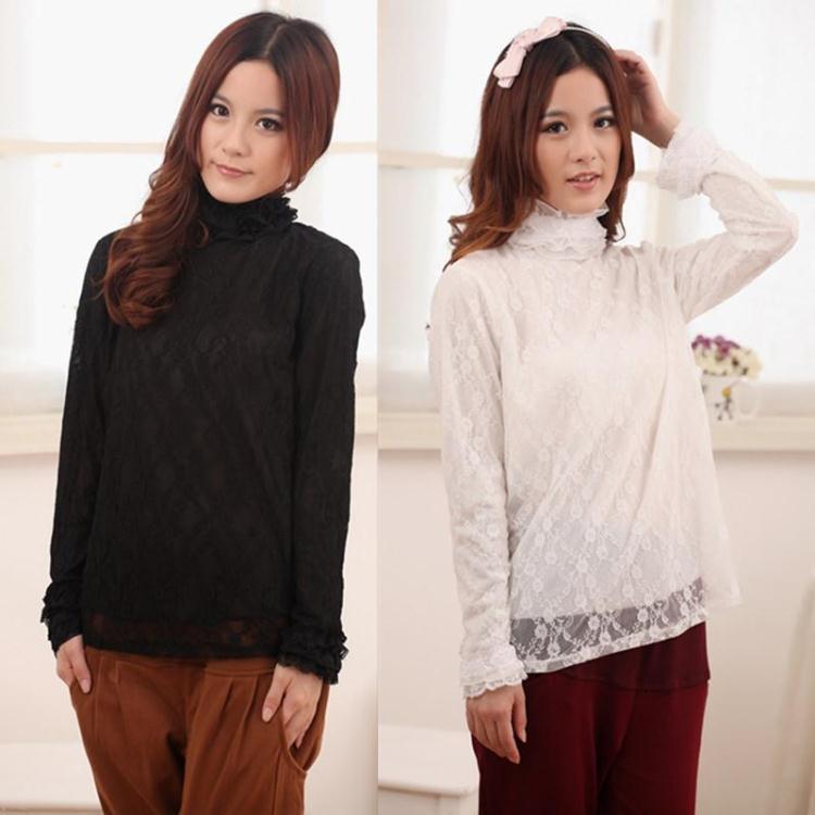 Autumn and winter maternity clothing fashion long-sleeve edition full lace turtleneck maternity basic shirt basic shirt