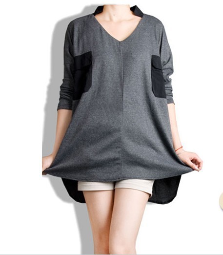 Autumn and winter maternity clothing maternity autumn fashion maternity t-shirt loose long design maternity top 1 shop