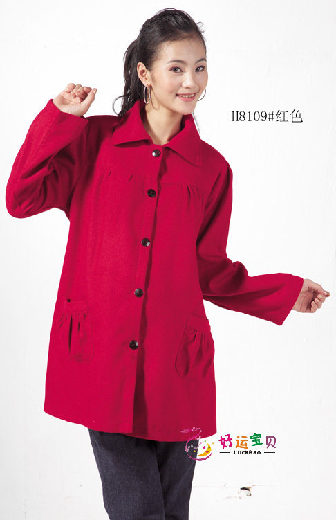 Autumn and winter maternity clothing nerong maternity outerwear top Size fits all 2013 o-neck long-sleeve winter trench