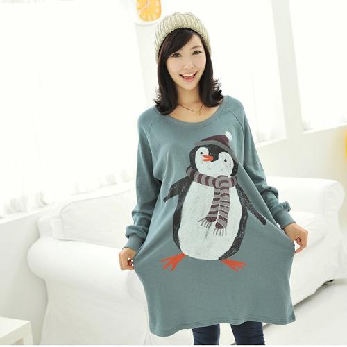 Autumn and winter maternity clothing with a hood sweatshirt cartoon 100% cotton maternity clothing ultralarge waist    BB7 shop