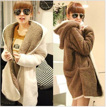 Autumn and winter maternity outerwear long design thickening with a hood outerwear cardigan thermal 2