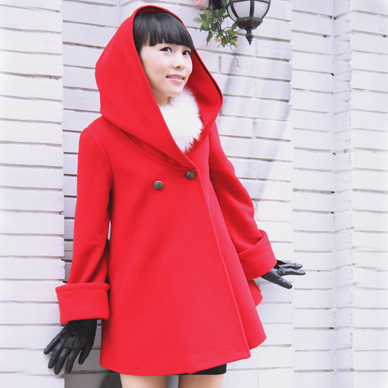 Autumn and winter maternity wool coat cloak cape plus size clothing woolen outerwear trench