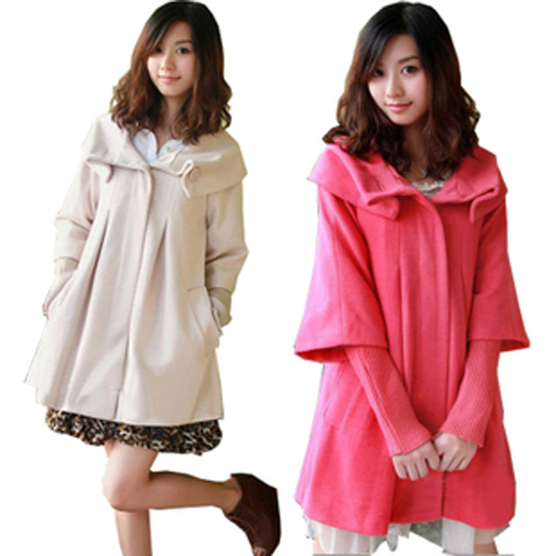 Autumn and winter maternity woolen winter outerwear maternity winter outerwear maternity wadded jacket trench