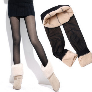 Autumn and winter multicolour meat stockings pantyhose thickening plus velvet double layer thermal ankle length trousers female