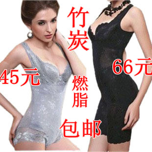 Autumn and winter nano bamboo charcoal breathable seamless fat burning abdomen drawing bodysuit shaper beauty care slimming