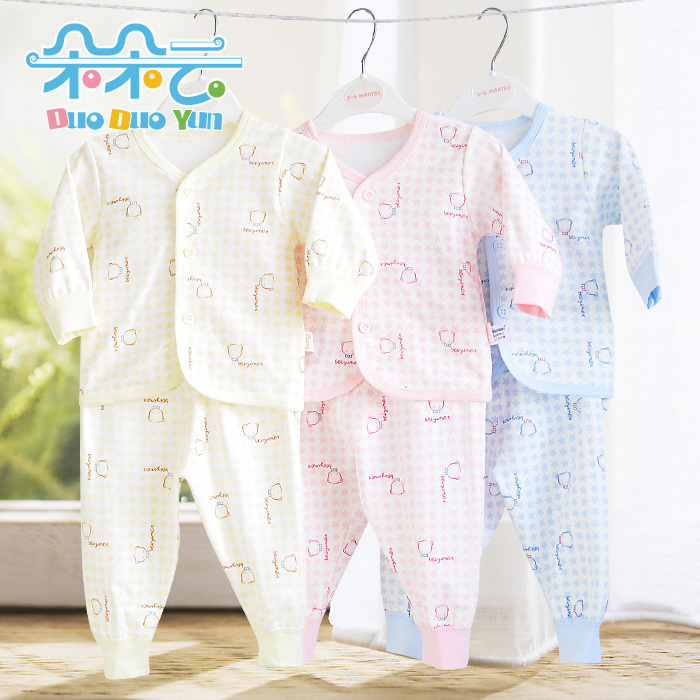 Autumn and winter newborn 100% cotton set of underwear and underpants infant long johns long johns tt21091