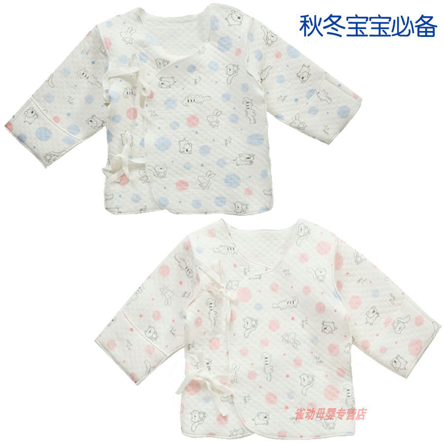 Autumn and winter newborn thermal underwear winter thickening newborn baby clothes lacing wet baby monk clothes