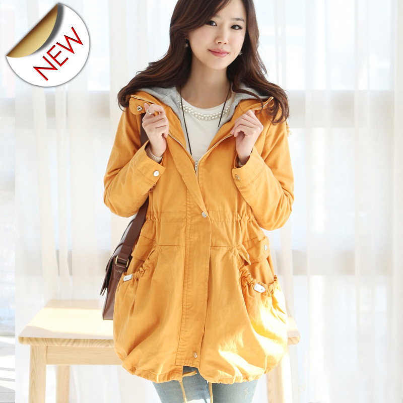 Autumn and winter outerwear preppy style wadded jacket trench women's thickening medium-long