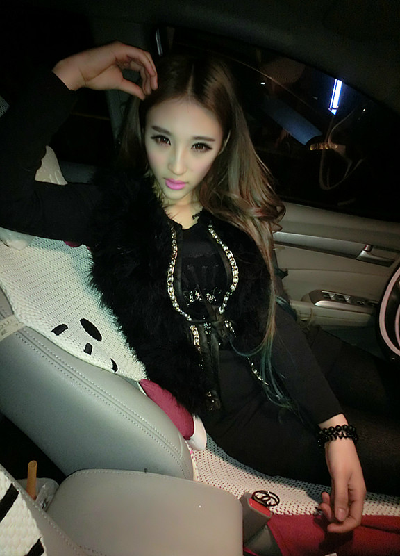 Autumn and winter patchwork turkey wool ostrich fur vest outerwear short design female