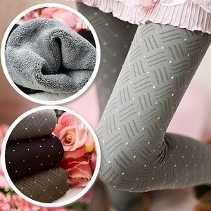 Autumn and winter plus size plaid dot double layer thickening thermal legging socks bamboo charcoal pants ankle length trousers