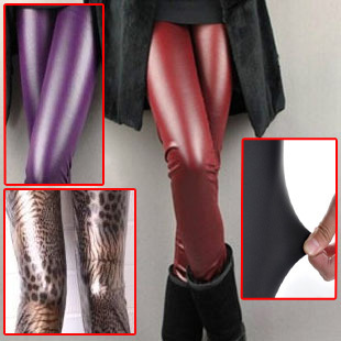 Autumn and winter plus velvet thickening multicolour faux leather mink velvet double layer thermal legging ankle length trousers