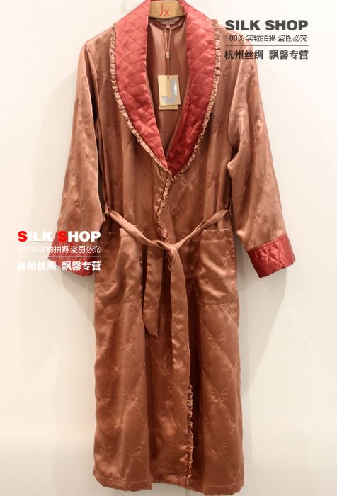 Autumn and winter pure silk mulberry silk women's robe a8042