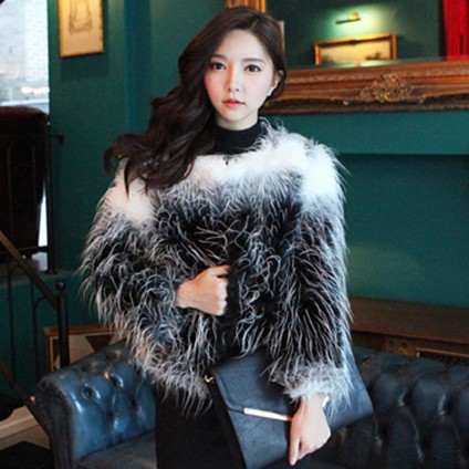 Autumn and winter short design fur coat party outerwear short jacket