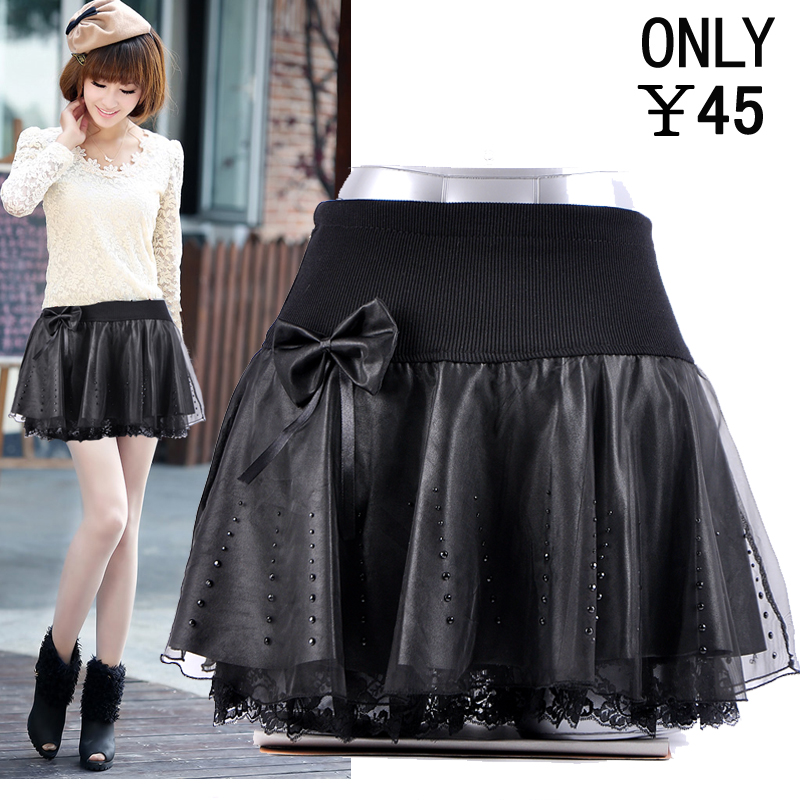 Autumn and winter short skirt leather skirt bust skirt autumn and winter skirt bust skirt winter short skirt lace short skirt