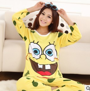 Autumn and winter sleepwear cartoon fashion cotton long-sleeve set Women sleepwear lounge