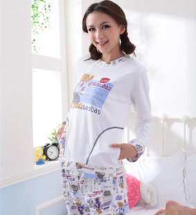 Autumn and winter sleepwear female 100% cotton long-sleeve cartoon fashionable casual lounge set