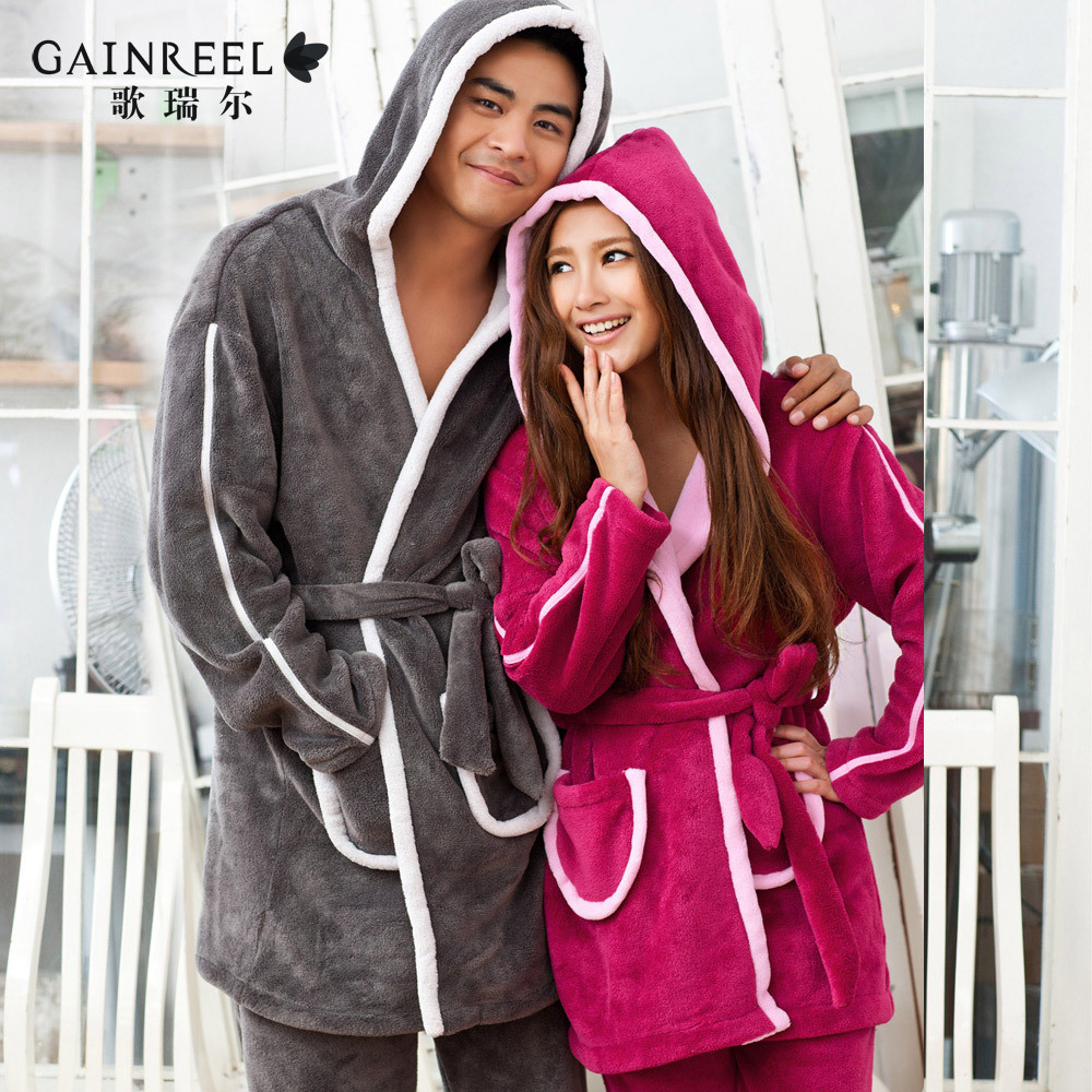 Autumn and winter song riel gainreel female male coral fleece lovers lounge sleepwear