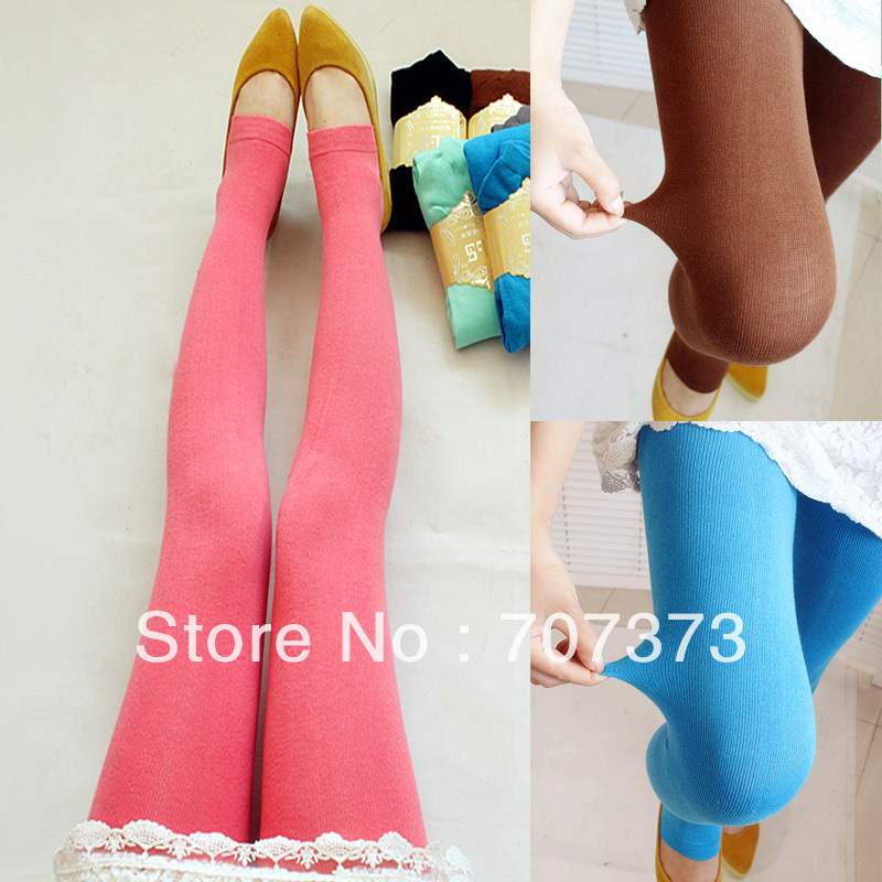 autumn and winter step on the foot ball pantyhose 100% cotton women's legging