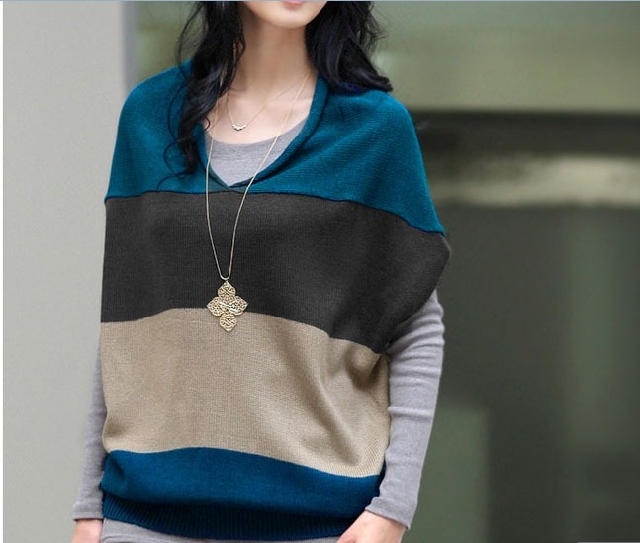 Autumn and winter sweater - blue 15129