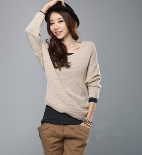 Autumn and winter sweater thickening knitted sweater outerwear female V-neck sweater basic shirt pullover