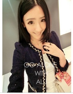 Autumn and winter sweet delicate hot-selling gold pearl chain bling shallops silver all-match outerwear 417140p90