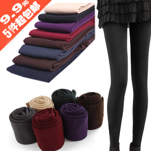 Autumn and winter thermal candy color velvet legging pants step ankle length trousers pants silk pantyhose stockings