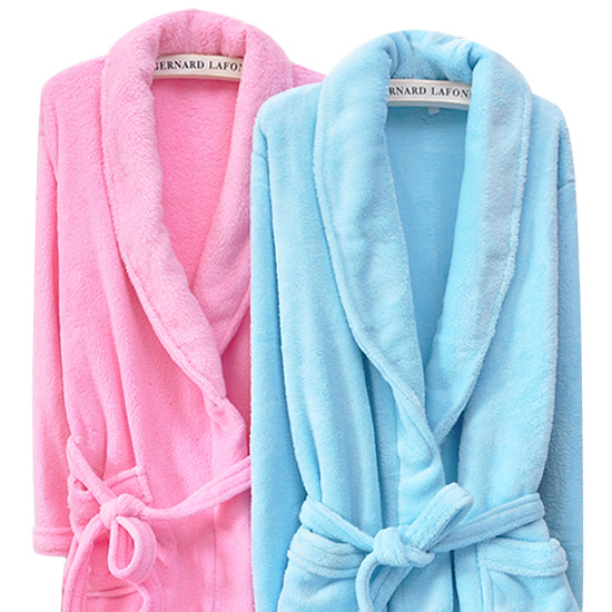 Autumn and winter thickening male Women coral fleece robe bathrobes lounge robe lovers sleepwear