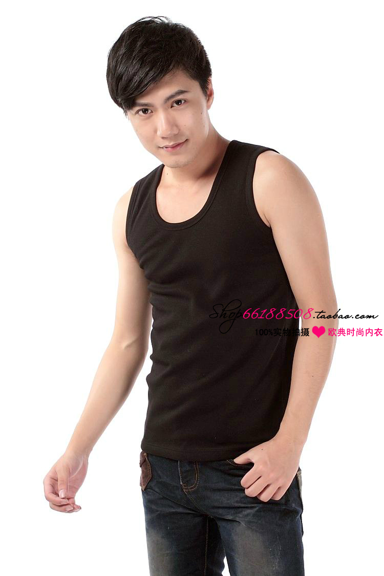 Autumn and winter thickening plus velvet soft thermal vest male o-neck thermal underwear top