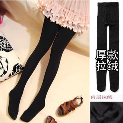 Autumn and winter thickening thermal fleece brushed inside the black stockings legging