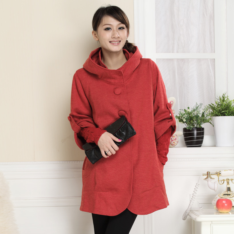 Autumn and winter tianxi 2253 maternity overcoat fashion hemp cotton top maternity outerwear