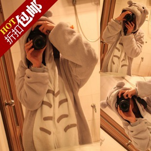 Autumn and winter totoro long-sleeve lounge sleepwear animal one piece sleepwear lovers sleepwear