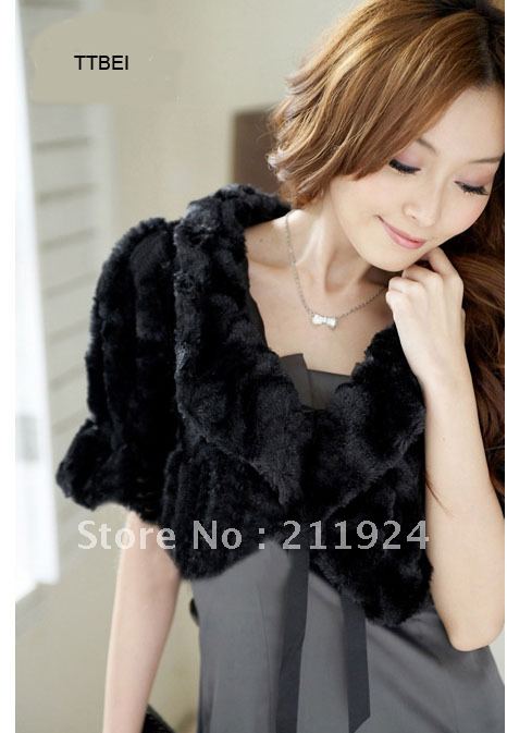 Autumn and winter turn-down collar middle sleeve bandage Faux Fur wraps