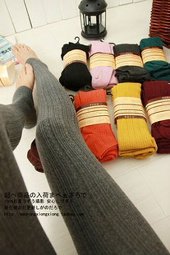 Autumn and Winter Vertical Stripe Legging Sock Lady Super Soft Pantyhose 7 Colors WFL-004