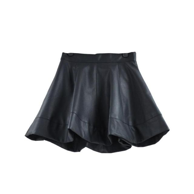 Autumn and winter vintage leather skirt leather short skirt expansion bottom leather short skirt sun dress winter dress bust