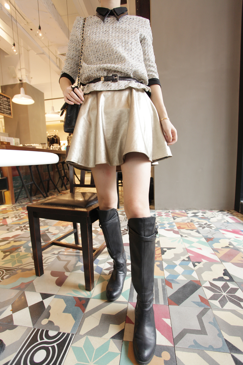 Autumn and winter vintage leather skirt p31