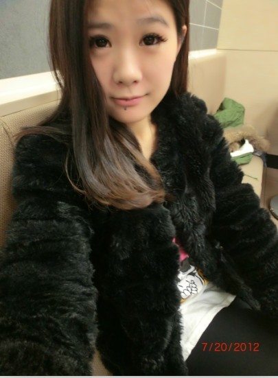 Autumn and winter vivi magazine faux outerwear belt diamond fur coat short design female