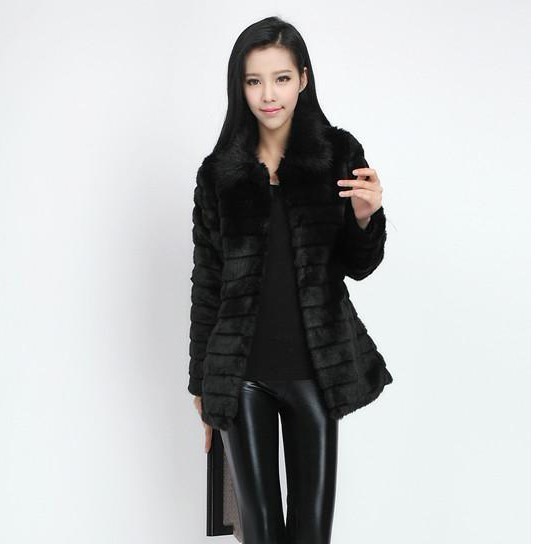 Autumn and winter vivi new magazine with Faux Rabbit Fur long sleeve FAUX FUR COAT COATS JACKET