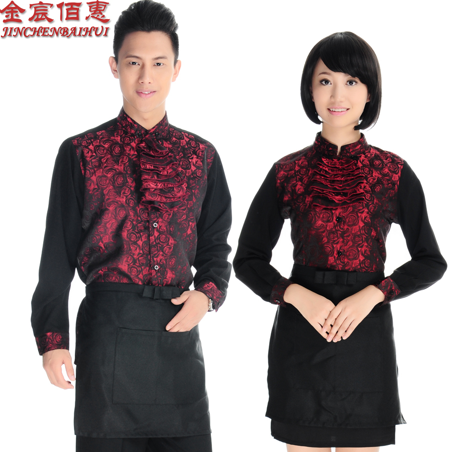 Autumn and winter waiter clothes work wear 638