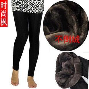 Autumn and winter warm pants thickening velvet legging ankle length trousers female pearl velvet double layer pants plus size