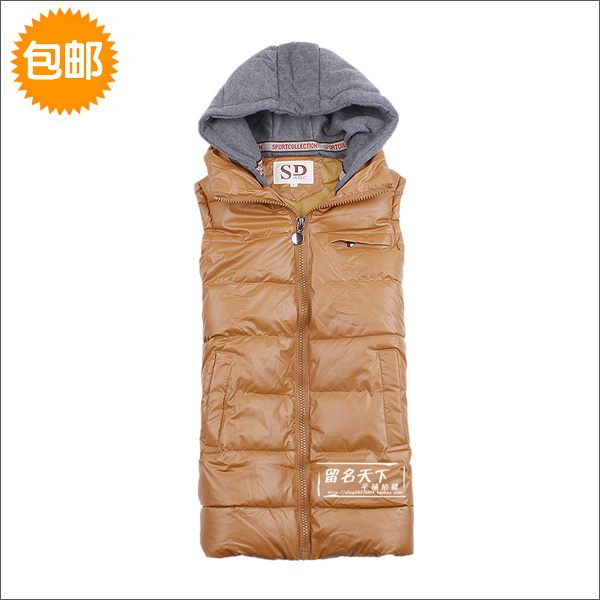 Autumn and winter with a hood hooded medium-long female cotton vest down cotton vest cotton vest women's vest