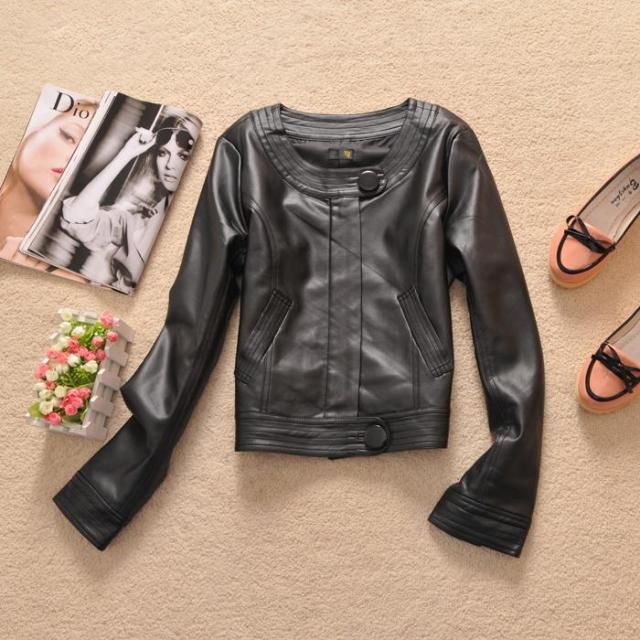 Autumn and winter Women 2012 short design PU clothing women jacket motorcycle leather clothing short jacket 0.49