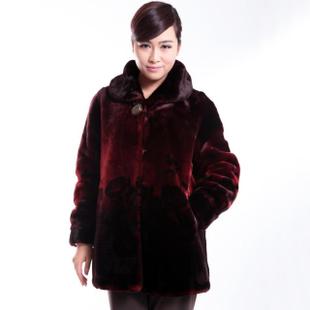 Autumn and winter women fur overcoat middle-age women quality imitation mink marten velvet faux thermal overcoat