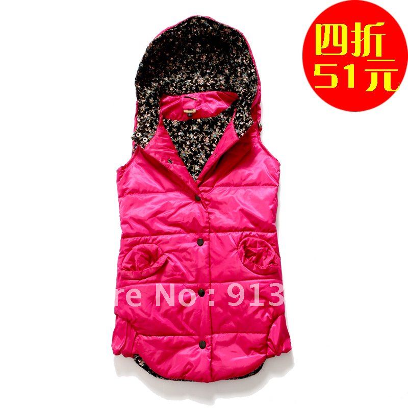 Autumn and winter women hooded bread cotton vest ww946